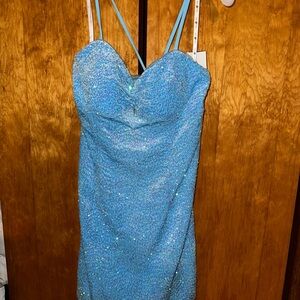 Jules & Leopold Sparkling Blue Velvet Dress